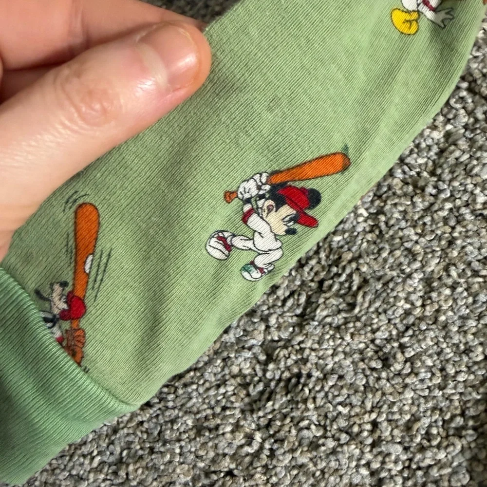 Janie and Jack Good Night Pajama in Disney Mickey Mouse Baseball Green Size 3